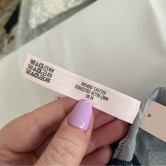 2 Victorias Secret VS NWT G V String Panty Teal Navy Blue Christmas Underwear S - Picture 6 of 11